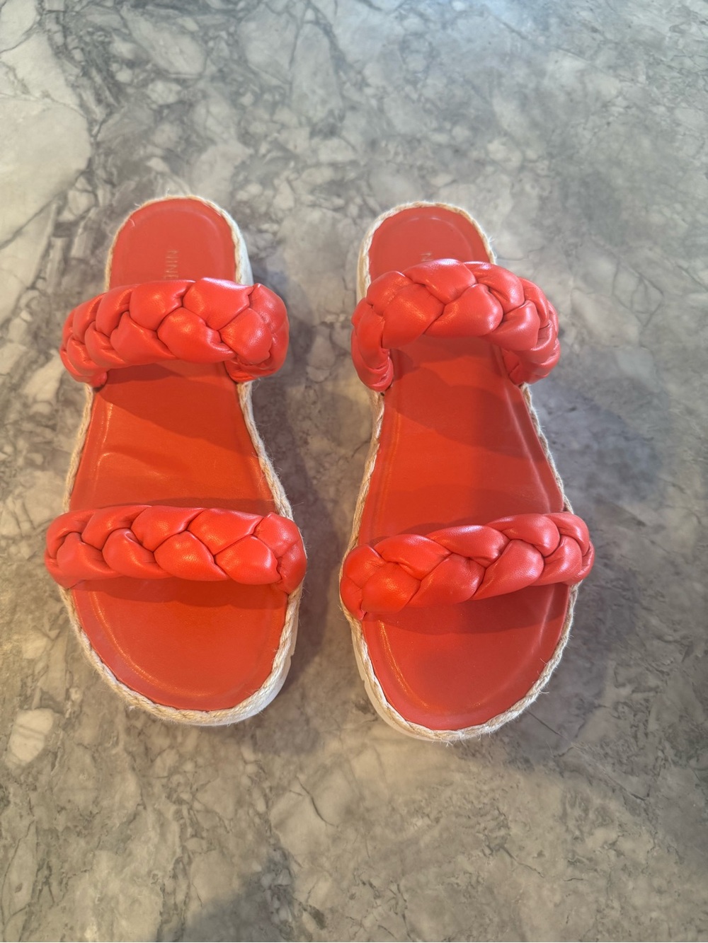 Nine West Braided Strap Red Slide Sandals - Women